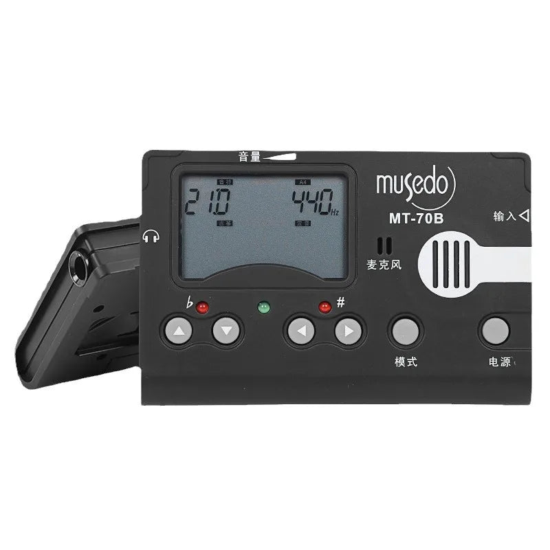 Musedo MT-70B Tuner mit Clip-On Pickup, eingebautem Mikrofon, Metronom für Guzheng