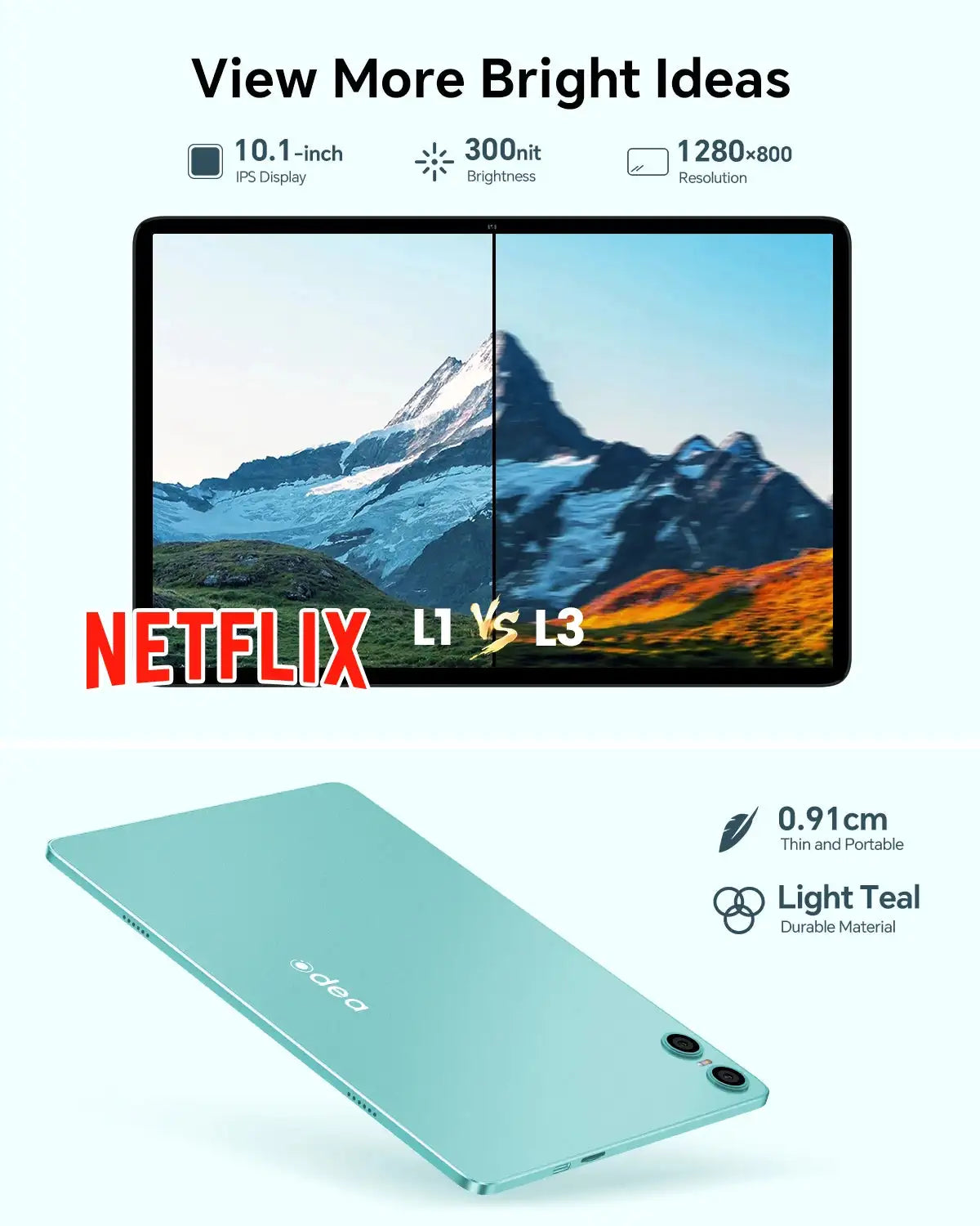 Odea A10 Tablet 10.1" IPS Android 14 T606 Sekiz çekirdekli Max 12GB(4GB ...