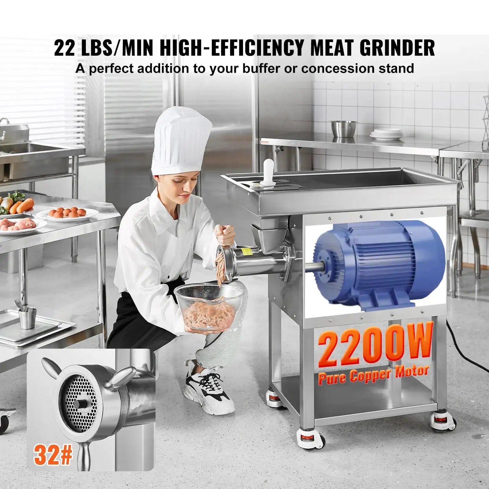 22 Lbs Per Min Meat Grinder Sausage Maker