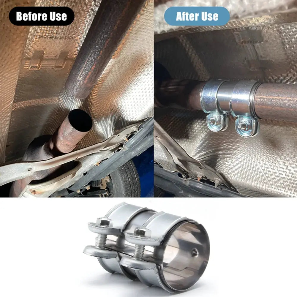2inch/2.5inch Exhaust Clamp, Lap Joint+Bolts Band Flanges Clamp for Secure Sealing, for Mufflers Downpipes Catback Systems by InterCyprus Trading Ltd