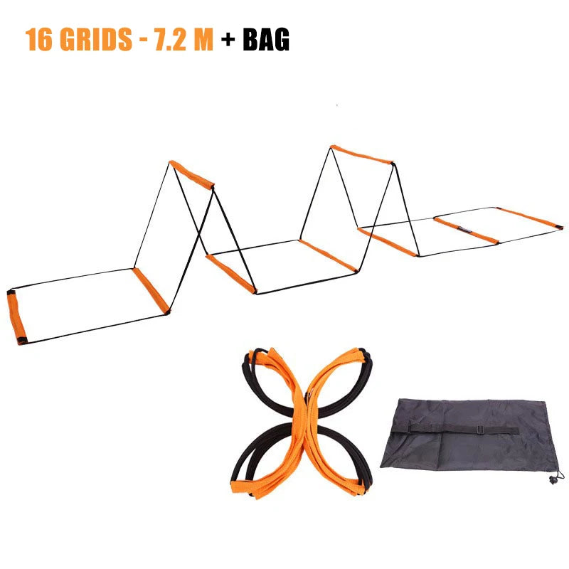Dual-Purpose Agility Ladder for Speed and Coordination Training Orange-16