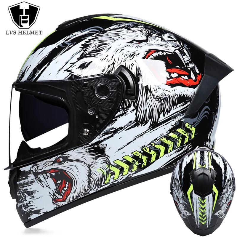 Full Face Racing Helmet Winter Visor &ndash; Double Visor Warmth