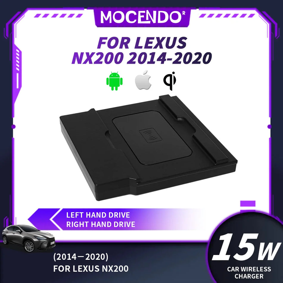 Lexus NX200T NX200 NX260 Konsolu için 15W Qi Kablosuz Şarj Cihazı