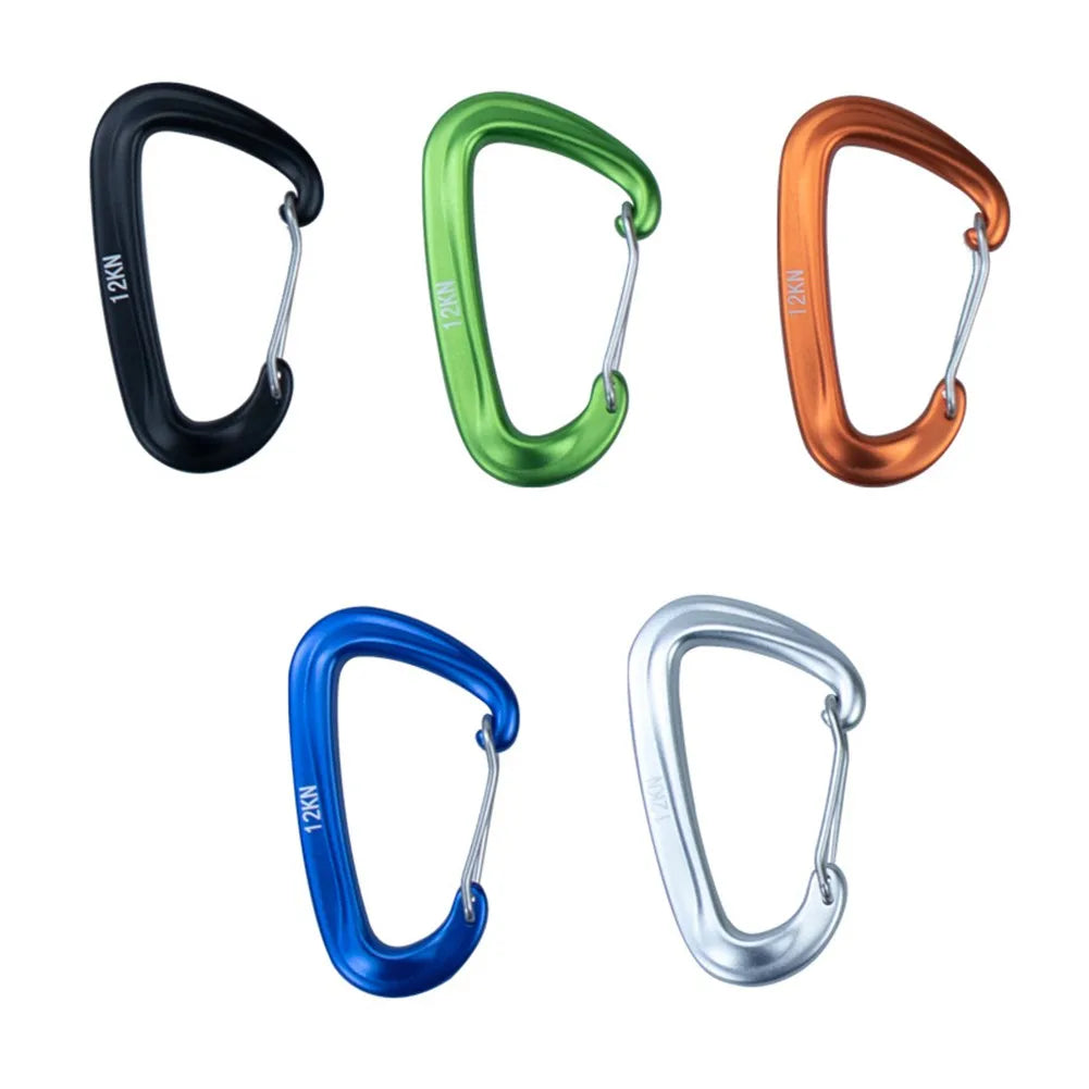 12KN Aluminium Carabiner D Shape Snap Clip Hook For Climbing Backpack Hook D Shape Professional Carabiner Security Clip Hook