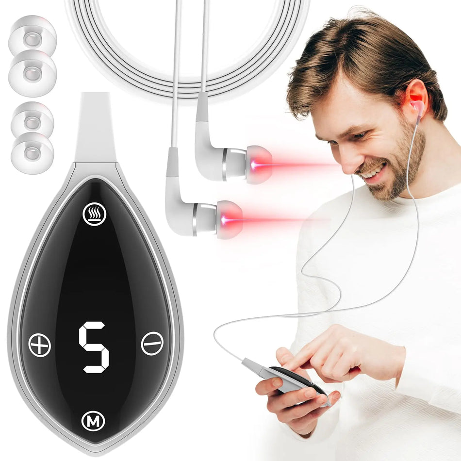 Bärbar 650nm LLLT Röd Ljus Öronterapi För Tinnitus