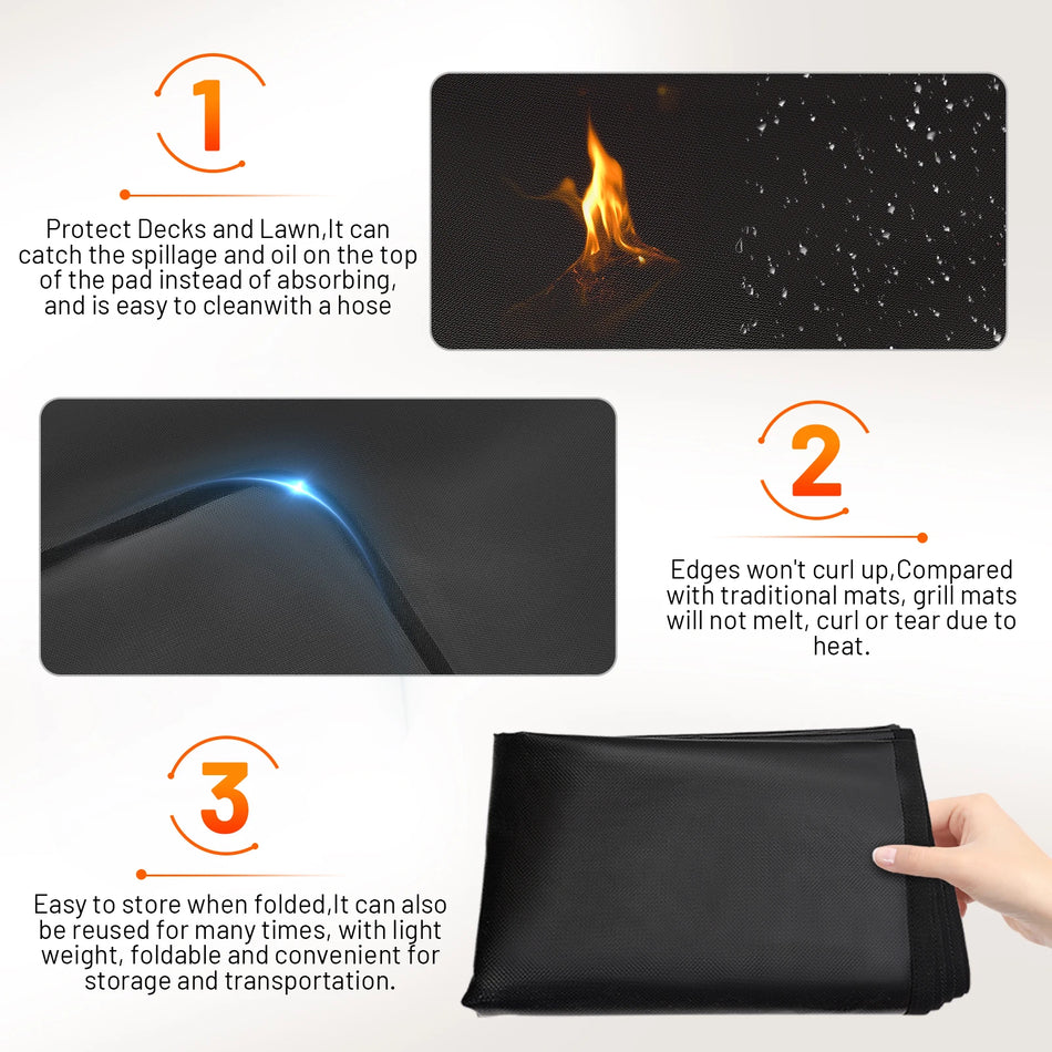 65x39in Mat de foc de înaltă temperatură pentru terase și plite cu inducție