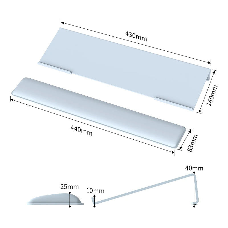 KWRS01 Acrylic Tilted Keyboard Holder &ndash; Ergonomic Rest Blue / CHINA