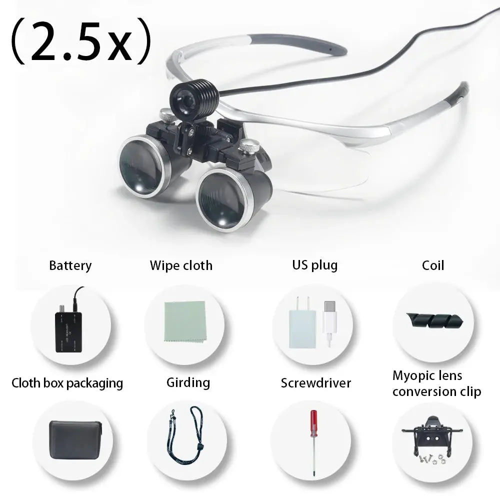 Dentistry Binocular Magnifier 2.5X 3.5X Ultra-lightweight Optical Loupes 320-420mm Magnifying Glass for Dental Surgery by InterCyprus Trading Ltd