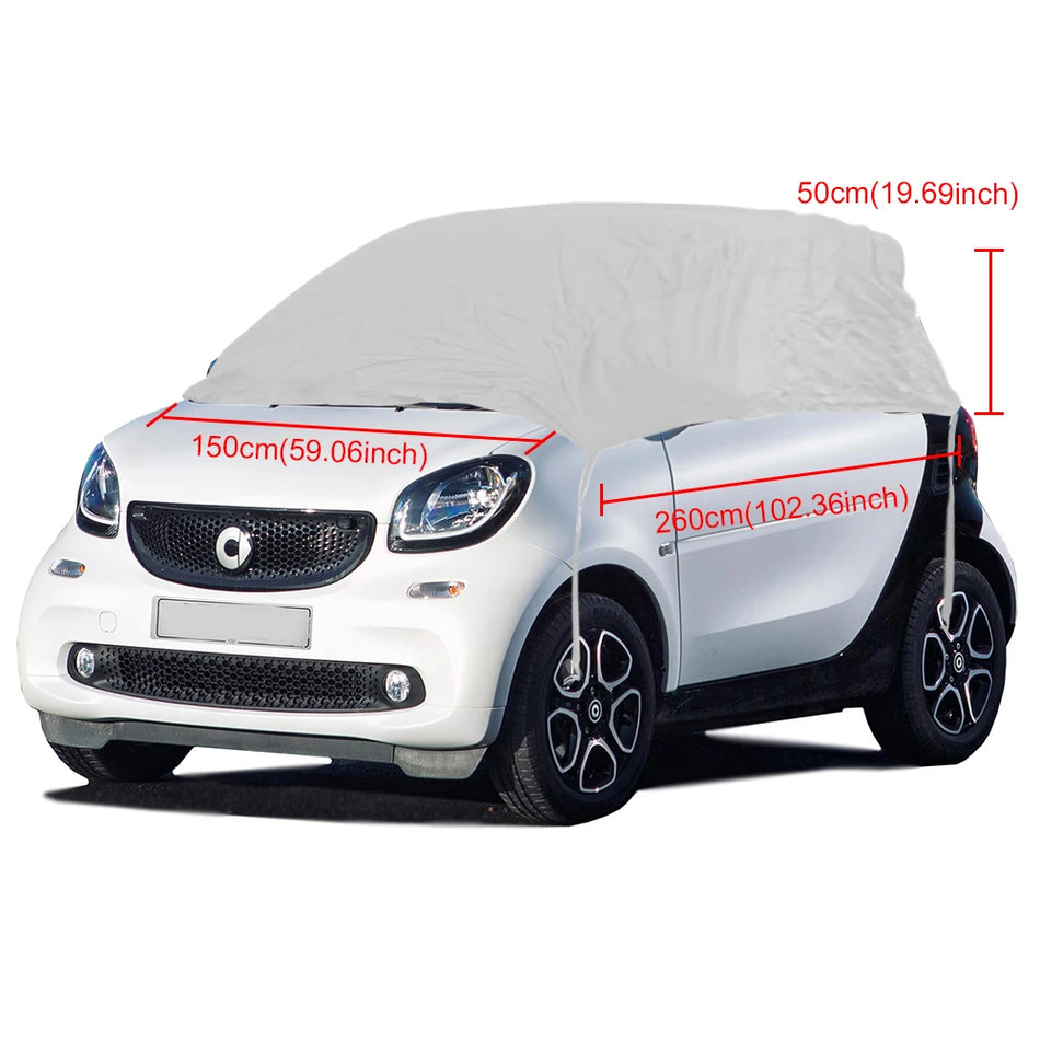 Polovičný kryt auta UV ochrana hliníková fólia tepelne reflexná pre Mercedes-Benz SMART