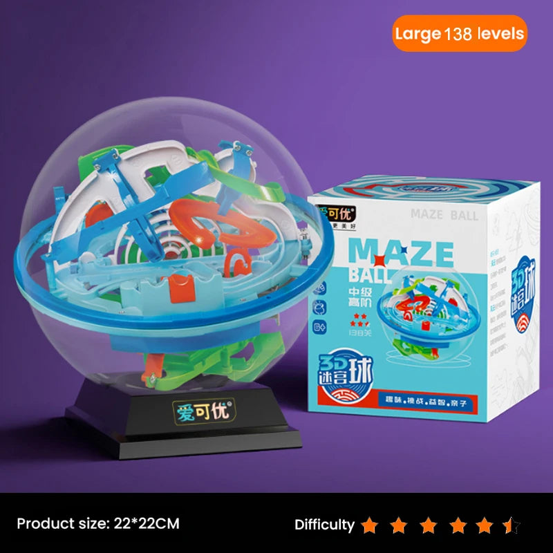 3D Puzzle Ball Maze Toy &ndash; Brain Challenge For Kids Fun 138 level