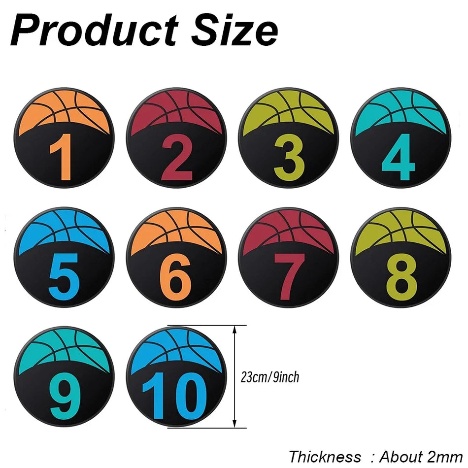 Colourful 23CM Basketball Spot Markers with Anti-Slip Design