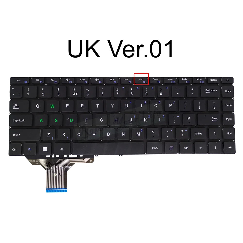 US Czech Laptop Keyboard Teclast F7 Plus 2 &ndash; Czech Layout UK Ver.01 / CHINA