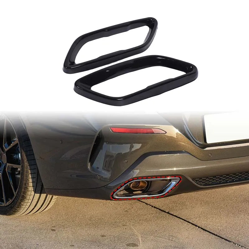 Copertura del silenziatore di scarico in acciaio inox nero per BMW Serie 8