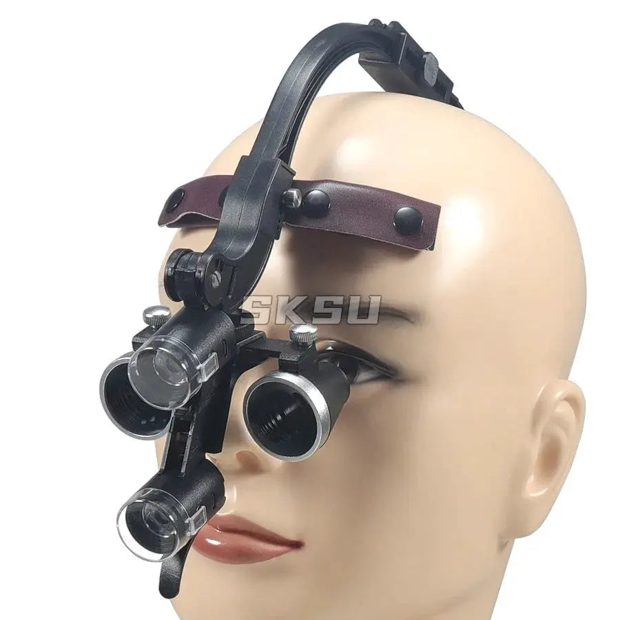 Binocular Dental Loupe Magnification 2.5X 3.5X Single Battery with LED Light Surgical Headlight for Dentist Medical Lamp by InterCyprus Trading Ltd