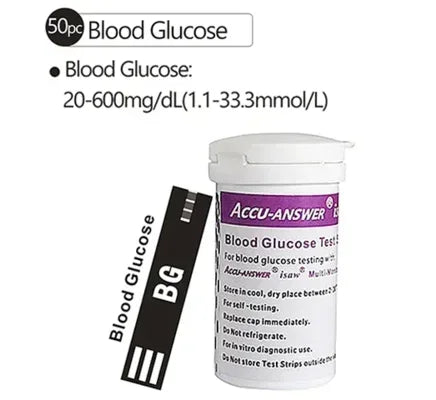 Accu Answer 4 In1 Blood Test Meter &ndash; Diabetes Gout Monitor 50pcs BG Strip