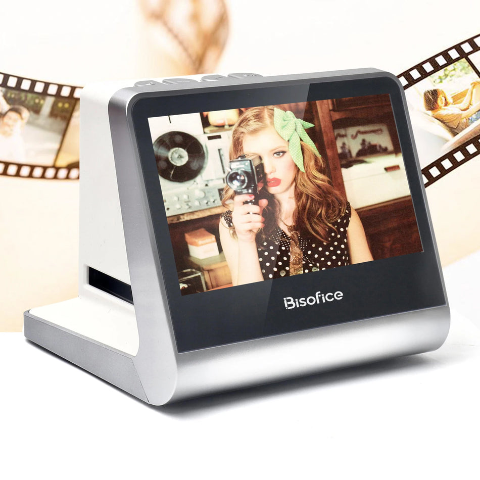 Filmu skeneris ar 5 collu LCD, pārvērš 135, 126, 110 un Super 8 uz JPEG