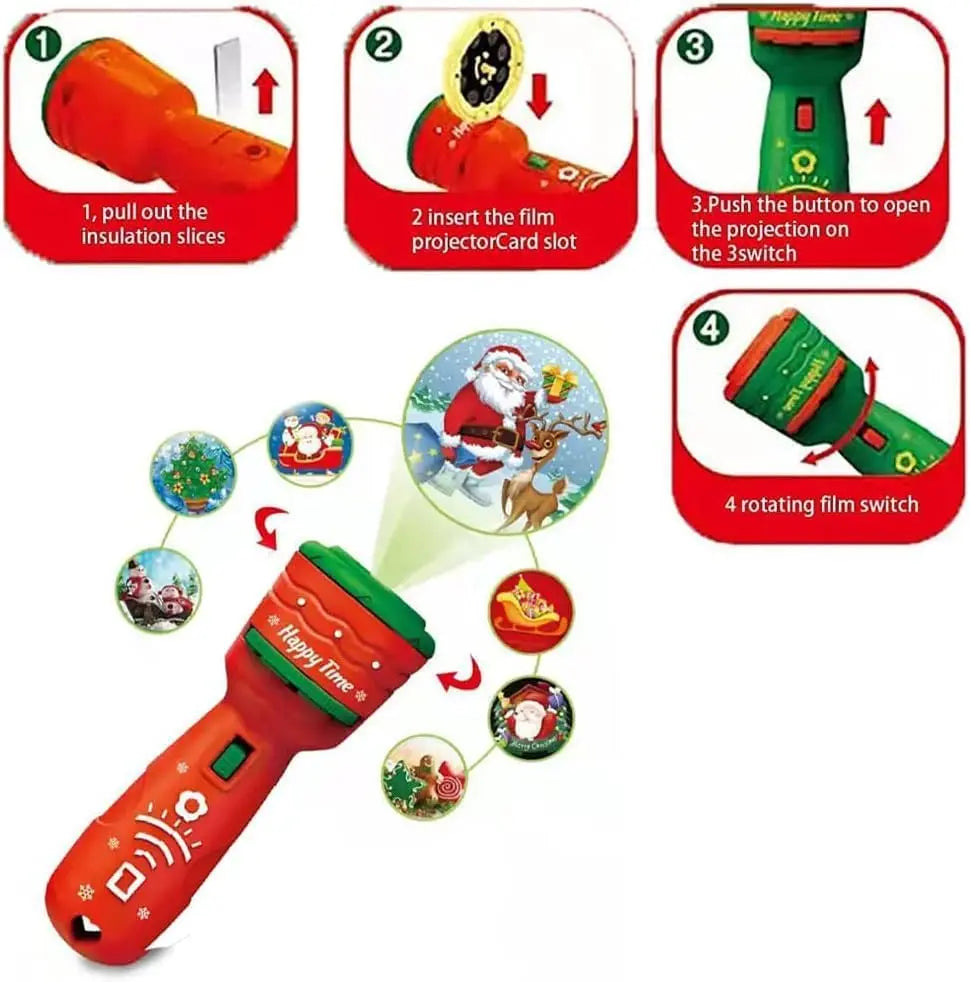 Kids Projector Flashlight Toy &ndash; Fun Christmas Pattern for Early Education