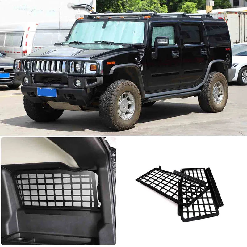 Μαύρη διπλής όψης σχάρα αποθήκευσης πορτ-μπαγκάζ από κράμα αλουμινίου H2 Hummer