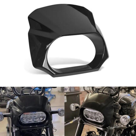 Motorcycle Gloss Black Front Headlight Fairing Cover &ndash; Durable ABS Plastic Protection Default Title