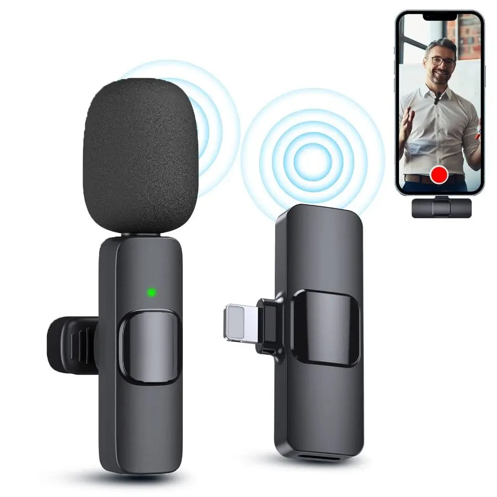 MIIQNUS Mini Wireless Lavalier Microphone for iPhone and Live Streaming ios 1to1
