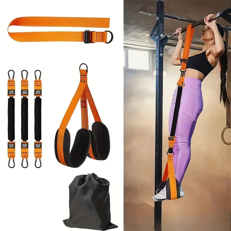 Conjunto de 6 Cintos de Assistência para Pull-Up para Fitness Indoor, Faixas de Tensão Elástica