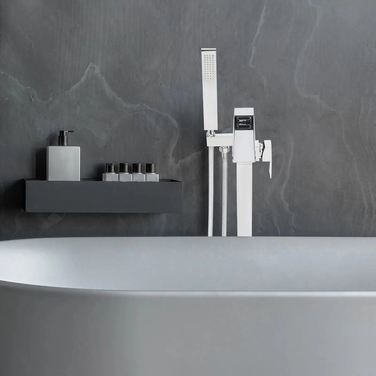 Freestanding Bath Tap &ndash; Waterfall Mixer With Hand Shower
