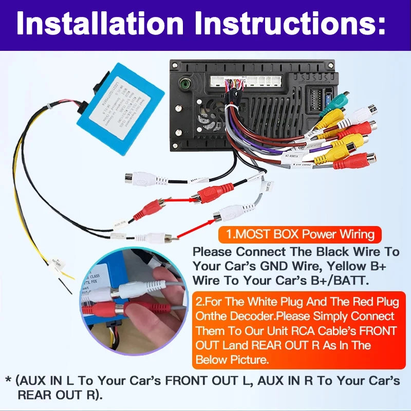 Decodor de fibră optică Mercedes Benz B200 pentru boxa stereo GPS auto