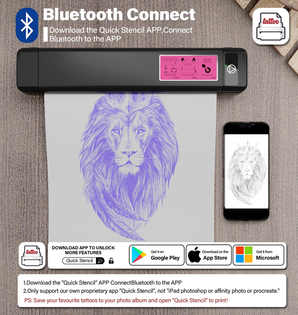 Ozer M08Pro Bezprzewodowa Drukarka Szablonów do Tatuażu