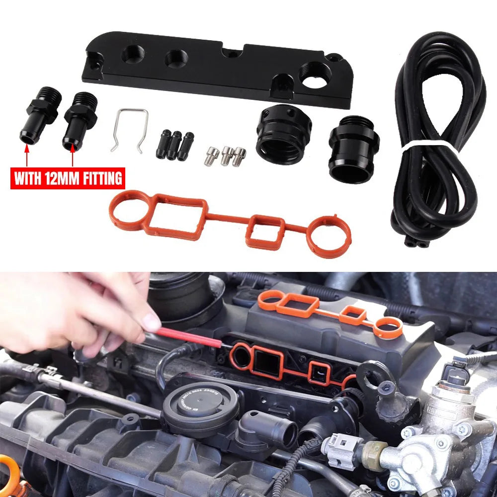 Aluminum PCV Adapter Set for VW Audi Seat Skoda 2.0 TFSI EA113 Gen 1 2 by InterCyprus Trading Ltd