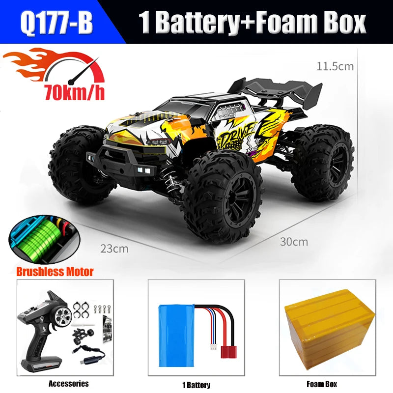 1/16 70KM/h 4WD RC Car &ndash; Ultra Fast Brushless Motor Racing Q117-B
