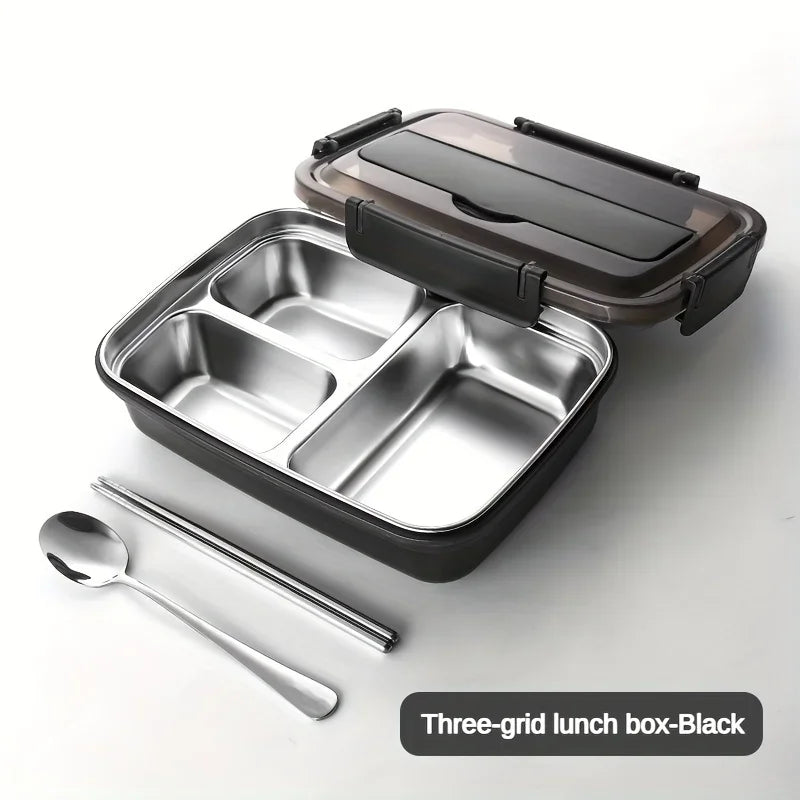Easy Clean Bento Container - Leak Proof Stainless Steel black