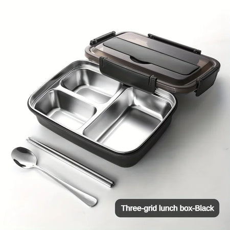 Easy Clean Bento Container - Leak Proof Stainless Steel black