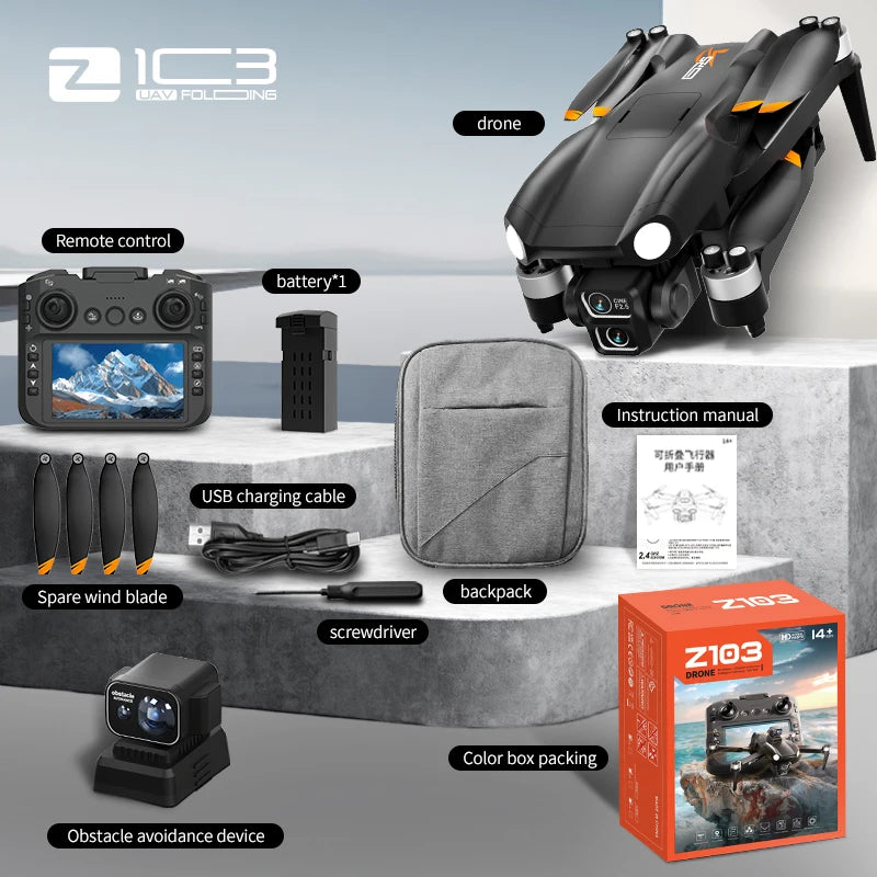 NEW Original Z103 Drone - 8K HD GPS Aerial Camera Pro Z103-Black- OAS