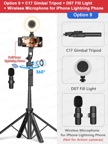 C17 AI Smart Gimbal Tripod &ndash; 360 Degree Auto Face Tracking Option 9 / CHINA