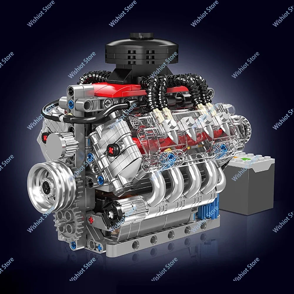 Mould King 10171 LSX454 V8 Engine Model &ndash; Motorized Drive