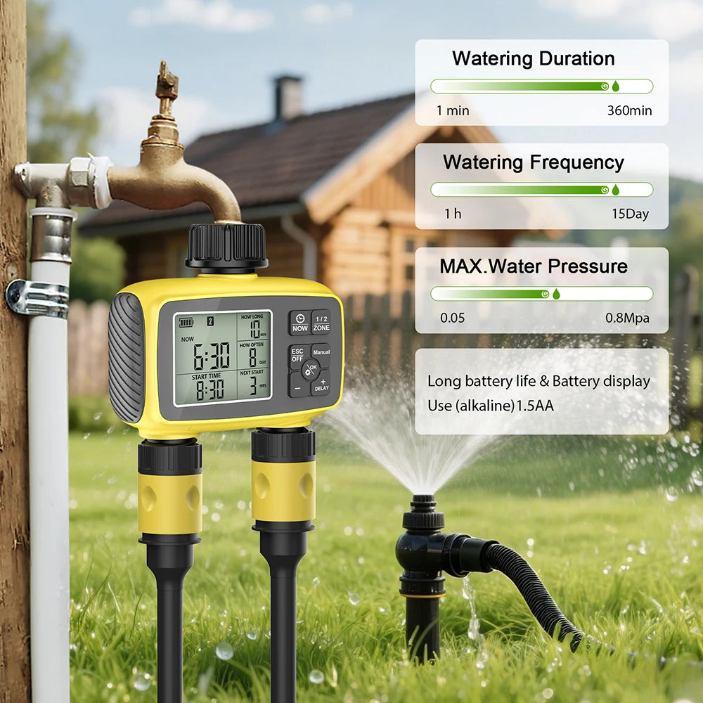 Large Screen Digital Water Timer &ndash; Efficient Watering Control