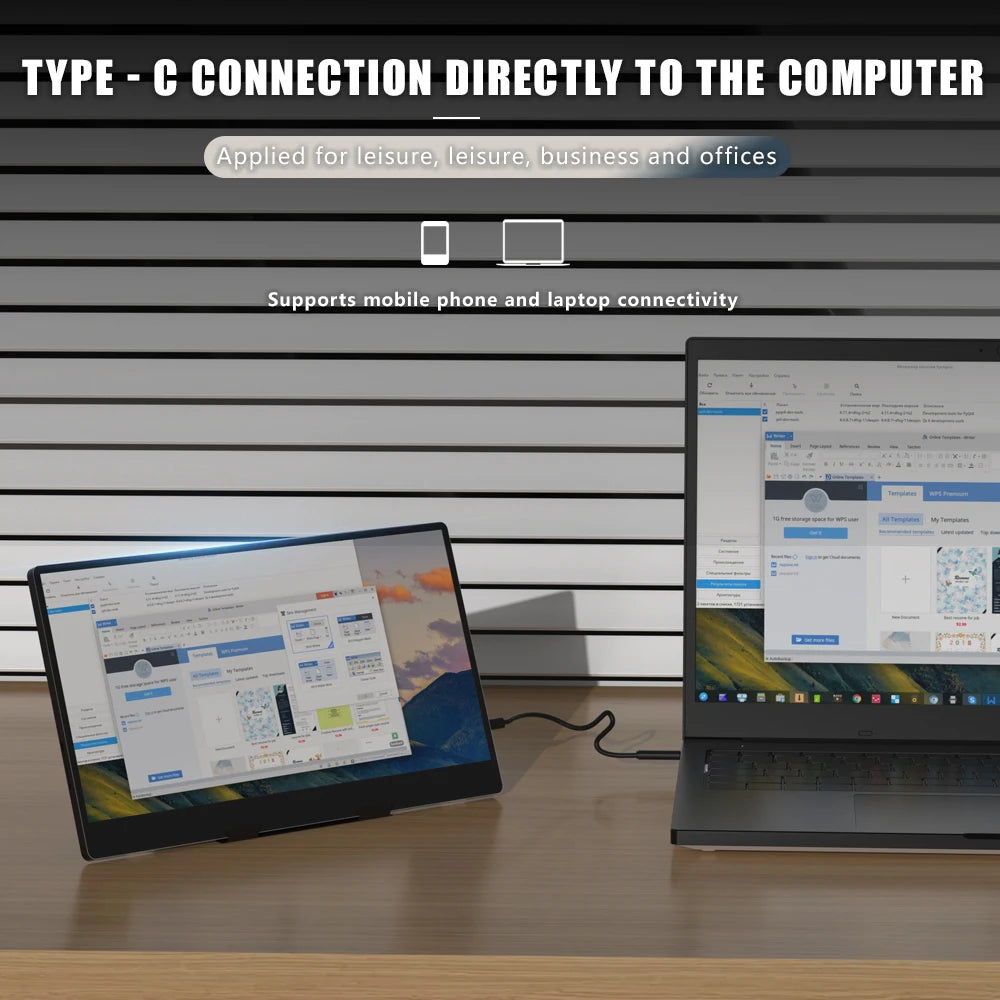 MUCAI N140-S36 14" Portable Monitor with 60Hz TN Panel and Built-in Speakers