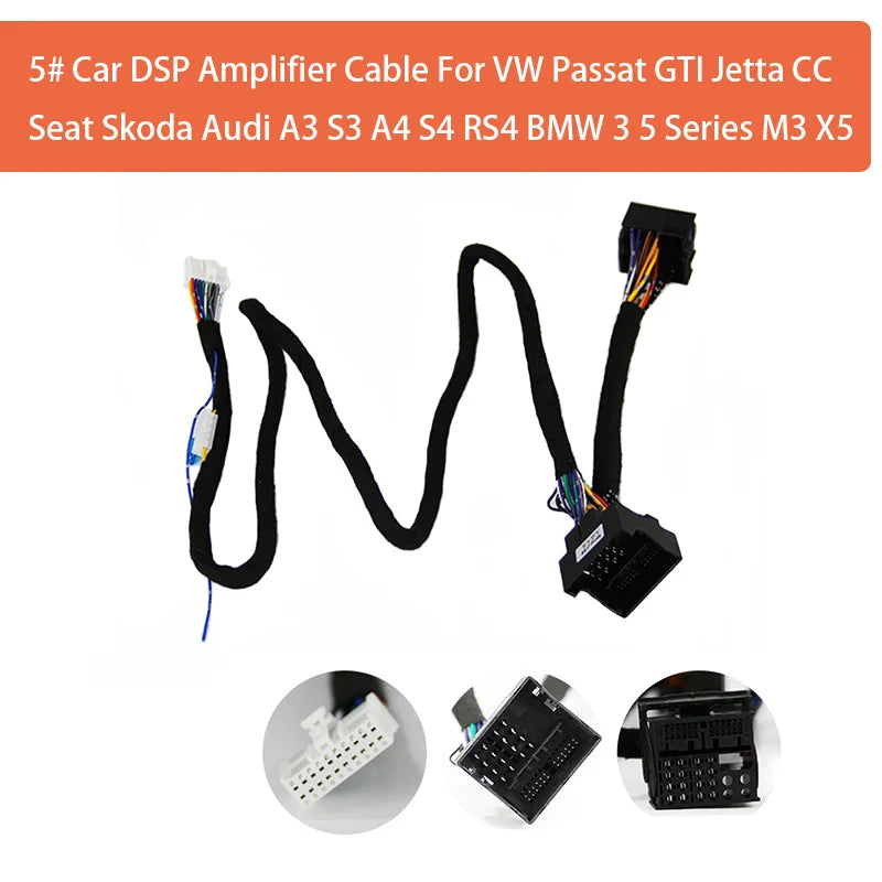 Car DSP Amplifier Cable With Wiring Harness For VW Audi BMW A3 A4 S4 X5