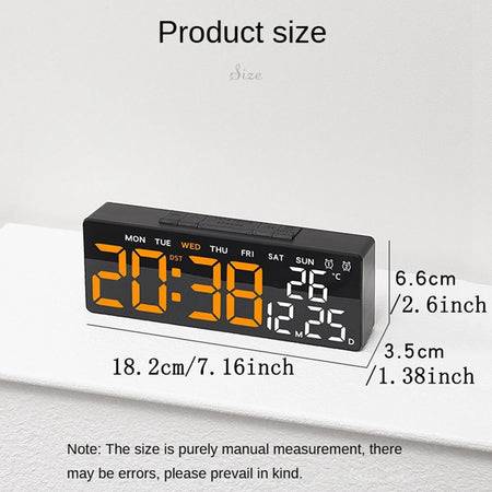 LENNIK Digital LED Alarm Clock with Temperature, Date, and Adjustable Brightness