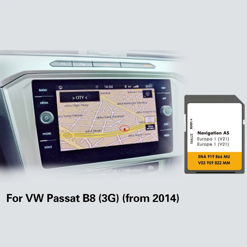 VW Passat B8 32GB AS V21 Navigation SD &ndash; Iceland Maps CHINA / for Passat B8