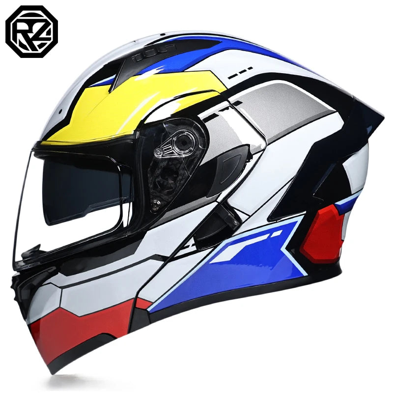 Orz Flip Up Full Face Motorcycle Helmet - DOT Approved, Unisex Design