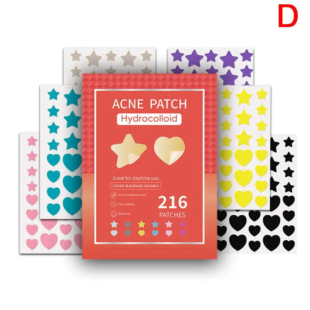 Colorful Star Pimple Patch - Invisible Acne Removal &amp; Skin Care Stickers D / CN