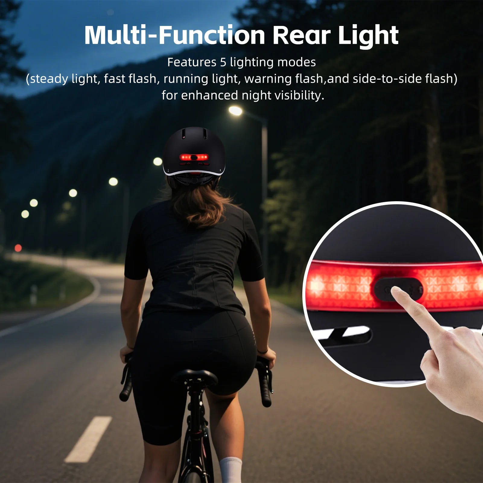 Bike Helmet With Light For Night Riding &ndash; Built-In Battery