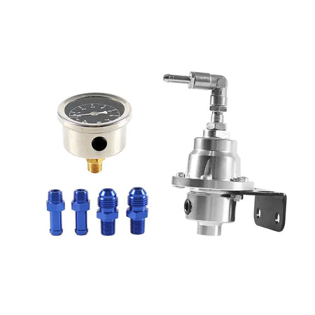 Adjustable Fuel Pressure Regulator with Gauge Kit Aluminum Vehicle Refitting Fuel Supercharger Regulating Valve by InterCyprus Trading Ltd