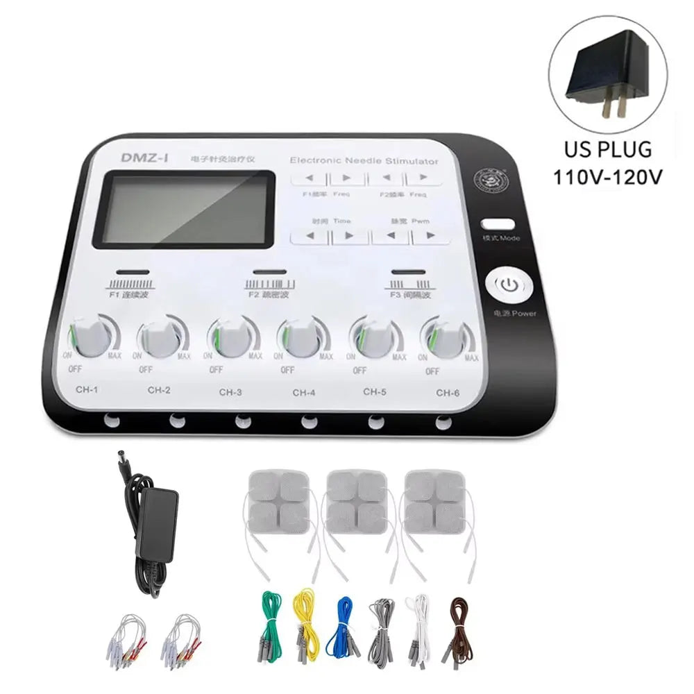 TENS Acupuncture And Moxibustion Massager &ndash; Six Way Output 110v US Plug