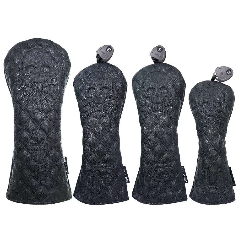 Efunist Golf Headcover Set &ndash; Waterproof PU Leather Durability Black 135UT