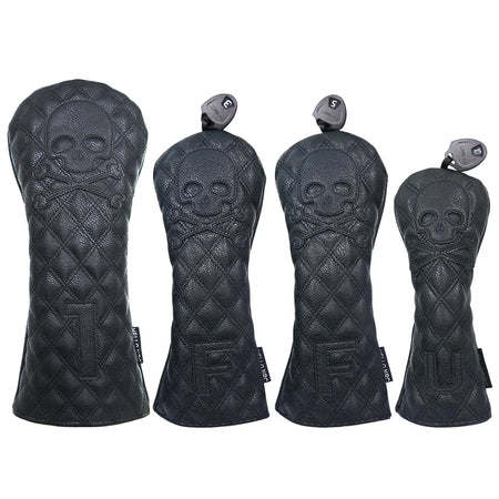 Efunist Golf Headcover Set &ndash; Waterproof PU Leather Durability Black 135UT
