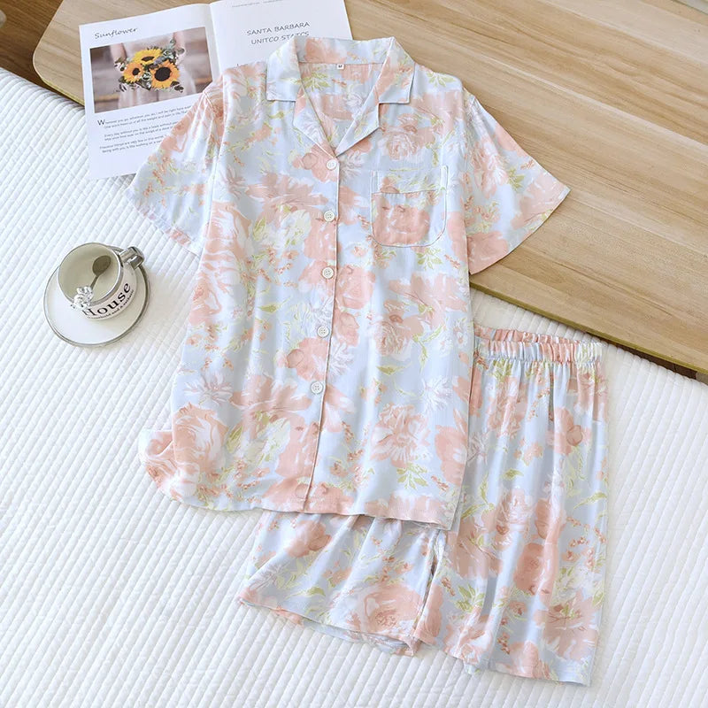 Elegant Silk Satin Pajama Set | Summer Comfort for Women 02 / XL