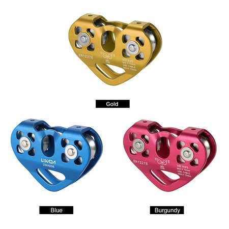 Lixada 30kN Cable Trolley Pulley &ndash; Ball Bearing Pulley Yellow / CHINA