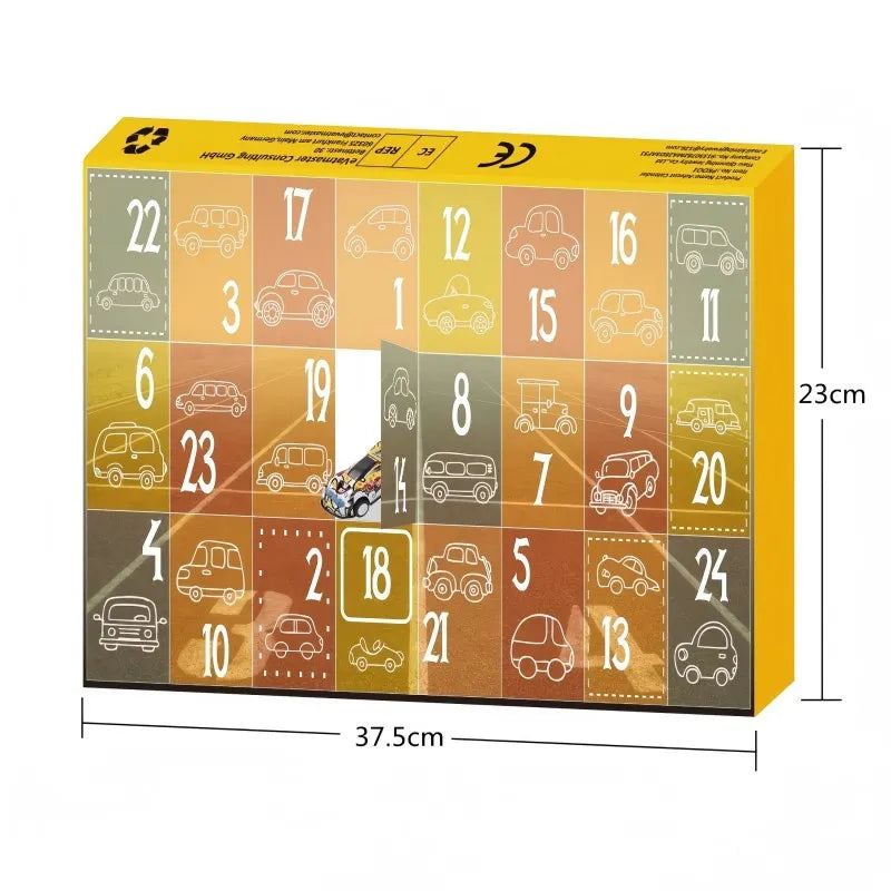 Ημερολόγιο Αντίστροφης Μέτρησης Χριστουγέννων Αγωνιστικού Αυτοκινήτου με 24 Πλαστικά Κομμάτια, Παιχνίδι Δώρο για Διασκέδαση στις Γιορτές